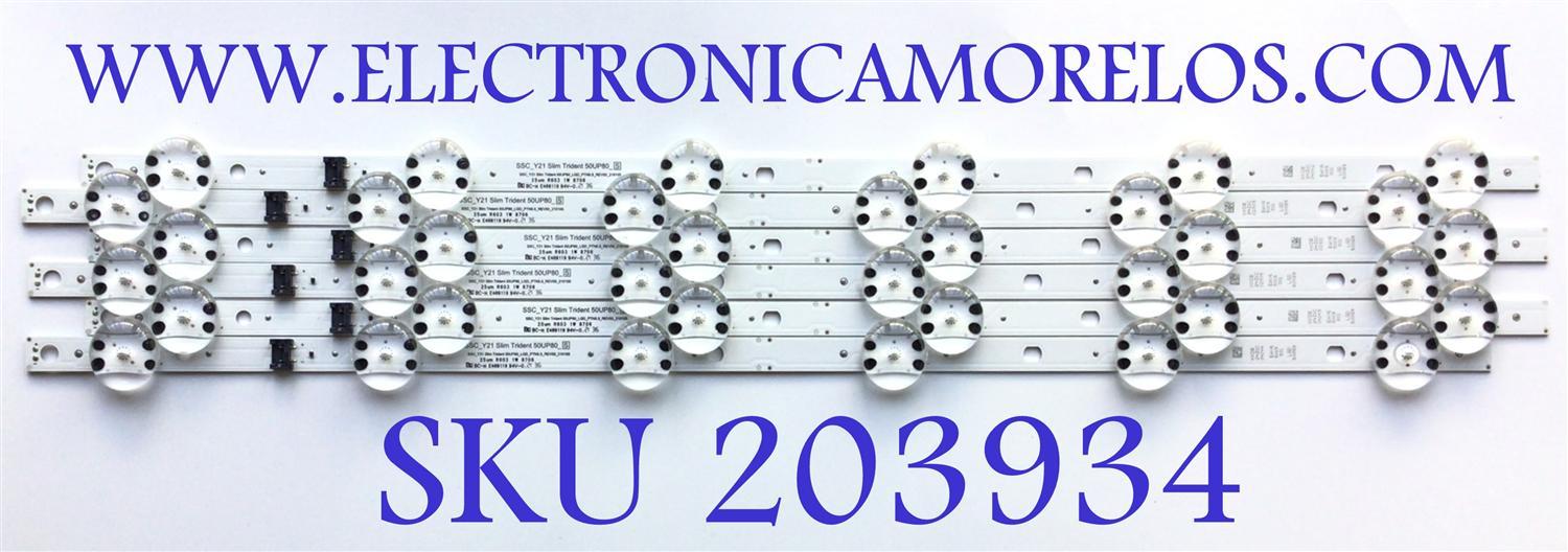 KIT DE LEDS PARA TV LG ORIGINAL 6 PIEZAS / NUMERO DE PARTE EAV65019801 / SSC_Y21 SLIM TRIDENT 50UP80_S / SSC_Y21 SLIM TRIDENT 50UP80_LGD_PTN0.5_REV00_210105 / PANEL NC500TQG-AAKH1 / DISPLAY LC500DQC (SP)(A1) / MODELO 50UP8000PUR / 50UP7670PUC